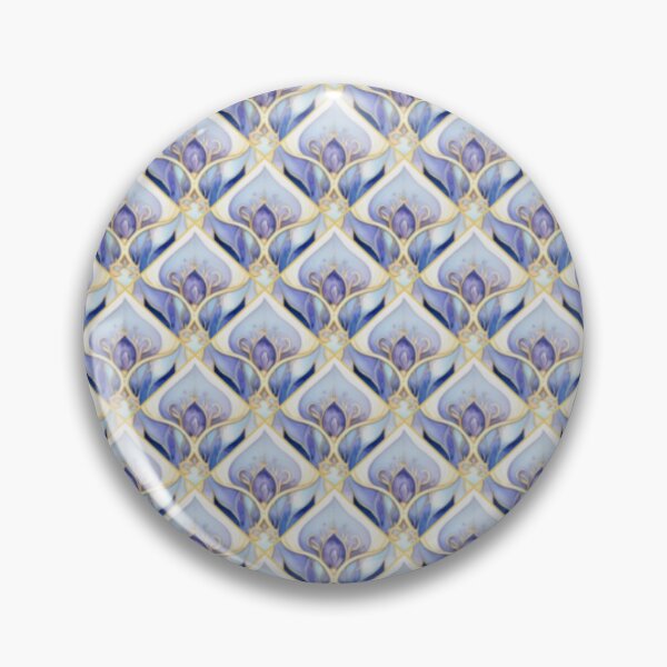 Item preview, Blue Lilac Damask Pattern designed and sold by Shy Fractal Designs.