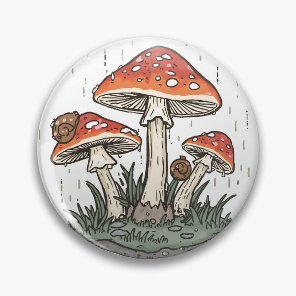 Item preview, Mushrooms After Summer Rain – Ukiyo-e Style Illustration with Snails designed and sold by derideriworks.