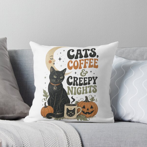 Item preview, Black Cat Coffee Halloween Spooky Nights designed and sold by PIXENTRA.