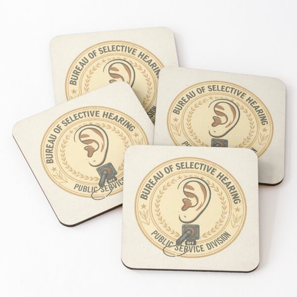 Item preview, Bureau of Conveniently Selective Hearing Poster designed and sold by PictorialWhimsy.