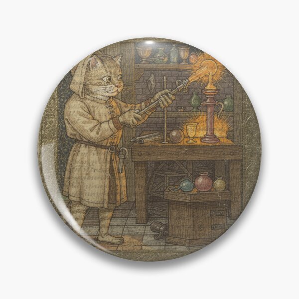 Item preview, Medieval Cat Glassblower designed and sold by PictorialWhimsy.