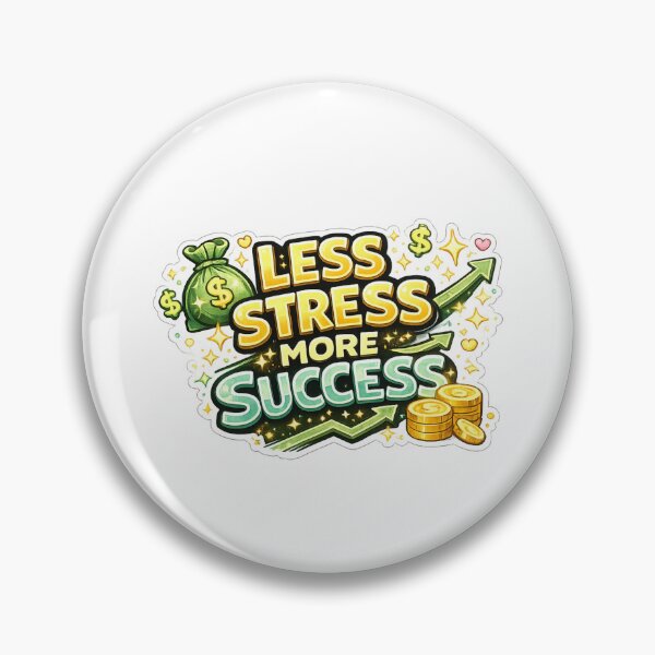 Item preview, Less Stress More Success Sticker  Motivational Quote  Positive Mindset Die-Cut Decal designed and sold by MR4me.