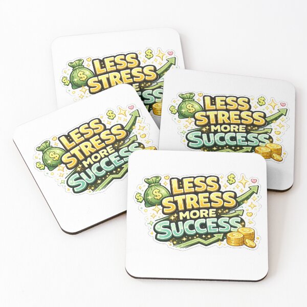 Item preview, Less Stress More Success Sticker  Motivational Quote  Positive Mindset Die-Cut Decal designed and sold by MR4me.