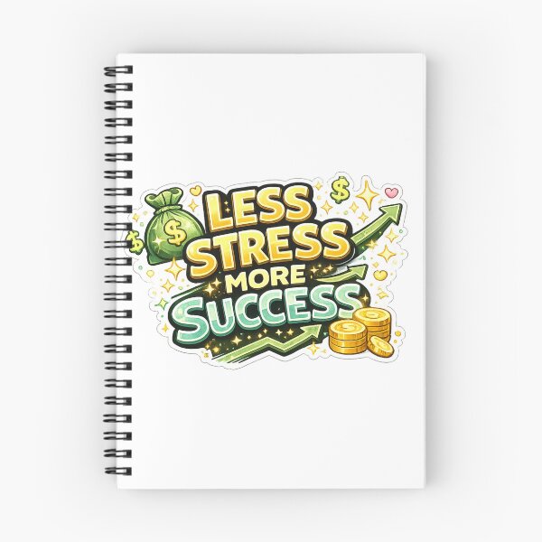 Item preview, Less Stress More Success Sticker  Motivational Quote  Positive Mindset Die-Cut Decal designed and sold by MR4me.