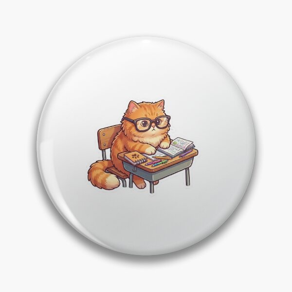 Item preview, Cute Cat Studying at School Desk Sticker designed and sold by KingP1.