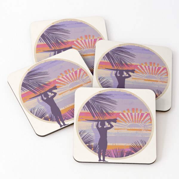 Item preview, Retro Dawn Surfer Vintage Sunset Beach Purple designed and sold by Karin Taylor.