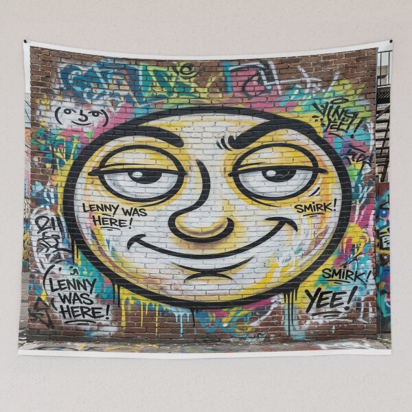 Item preview, The Lenny Face emoticon graffiti wall art designed and sold by Solomon-Ent-144.