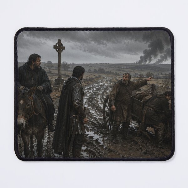 Item preview, Anglo-Saxon Road After the Lindisfarne Raid | Viking Age Britain Historical Fantasy Art | Dark Medieval Landscape Print designed and sold by Element Horizon Studio.