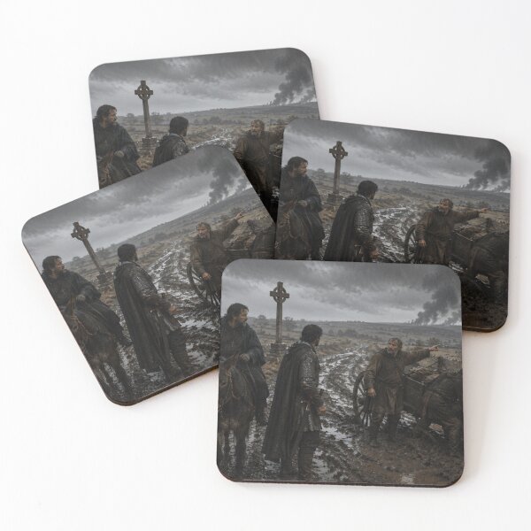 Item preview, Anglo-Saxon Road After the Lindisfarne Raid | Viking Age Britain Historical Fantasy Art | Dark Medieval Landscape Print designed and sold by Element Horizon Studio.