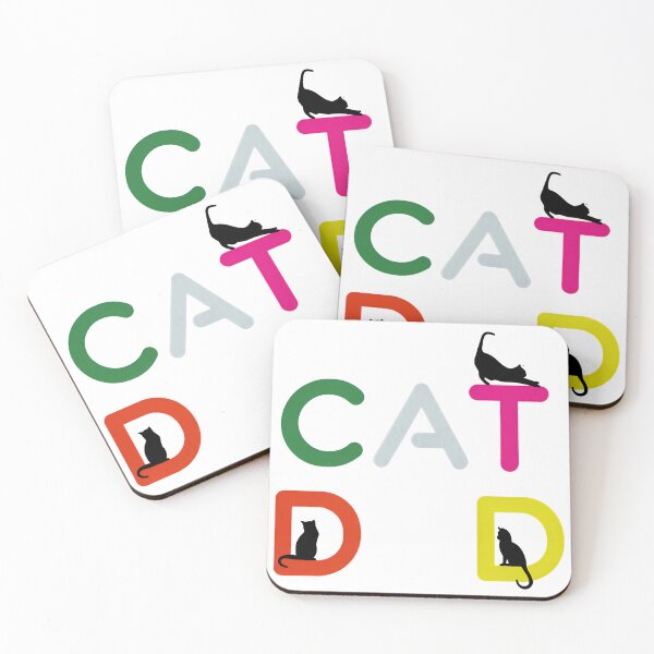 Item preview, Cat Dad Colorful Block Letter Feline Silhouette Art designed and sold by SoyLamderma.