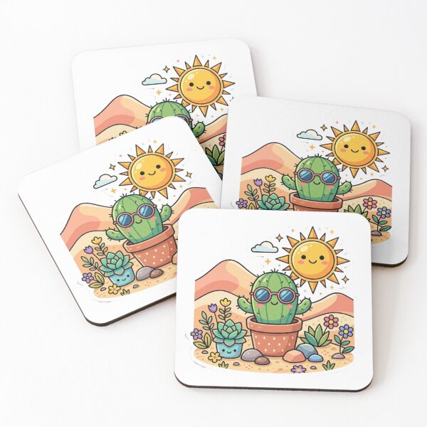 Item preview, Cool Kawaii Cactus with Sunglasses Cute Desert Sticker designed and sold by Tinydoodlenest .