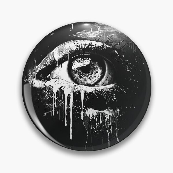 Item preview, Surreal Crying Eye with Dripping Paint Dark Grunge Vision Art designed and sold by inkoutninja.