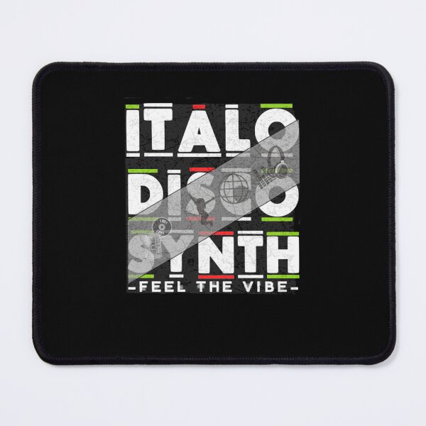 Item preview, Italo Disco Synth Feel The Vibe Retro Vintage Black designed and sold by Graphroad.