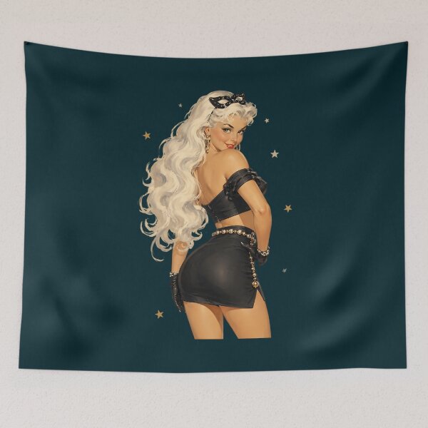 Item preview, Vintage Lucky Cat Pinup  designed and sold by PoolHouses.