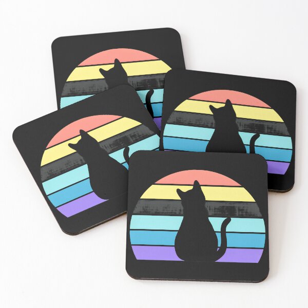 Item preview, Cat Retro Rainbow Sunset Silhouette designed and sold by SoyLamderma.