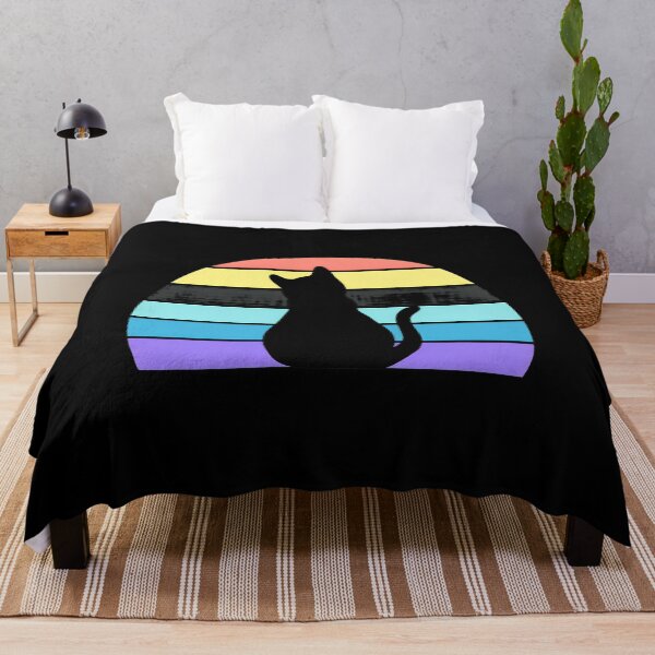 Item preview, Cat Retro Rainbow Sunset Silhouette designed and sold by SoyLamderma.