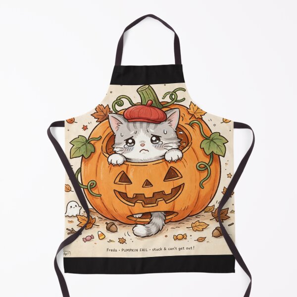 Item preview, Stuck In Pumpkin Kawaii Cat - Sad Halloween Kitten Fall Aesthetic - Freda Pumpkin Vibes designed and sold by MAISON SYLVIE.