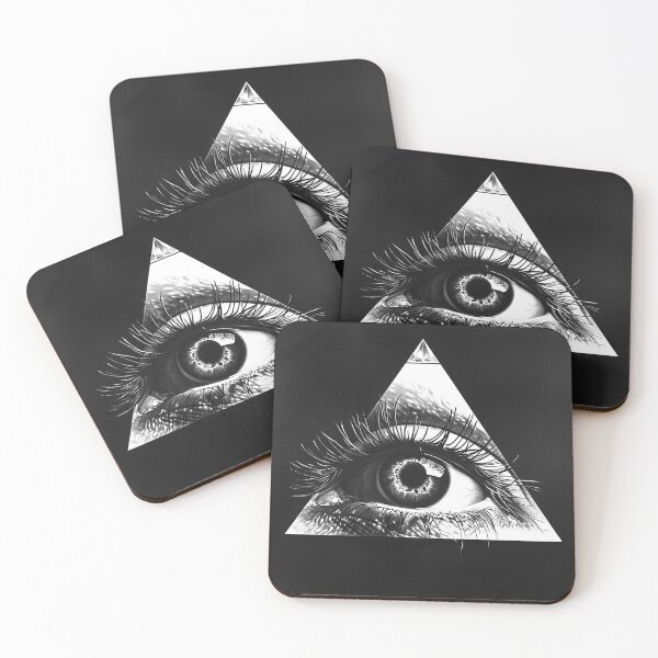 Item preview, All Seeing Eye in Triangle Surreal Occult Vision Art designed and sold by inkoutninja.