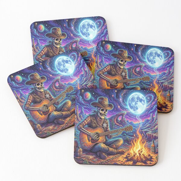 Item preview, Psychedelic Cowboy Skeleton Serenade designed and sold by Solomon-Ent-144.