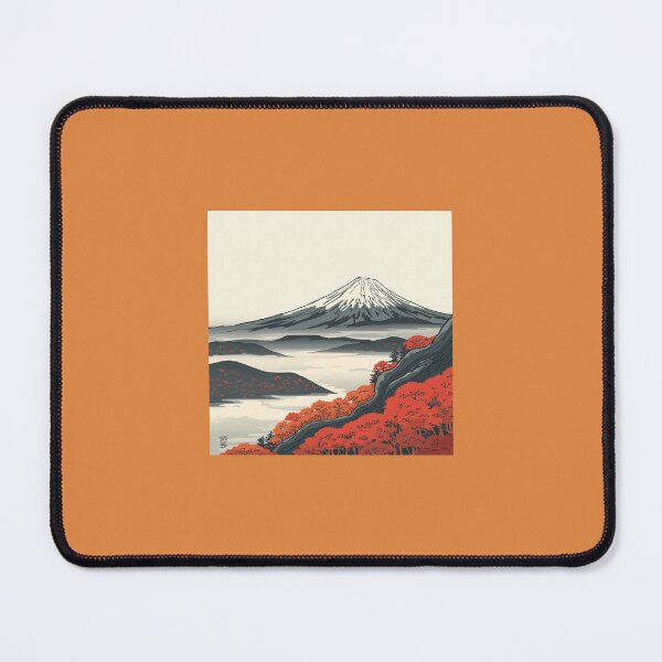Item preview, Mount Fuji in Autumn – Ukiyo-e Style Mountain Ridge Illustration designed and sold by derideriworks.
