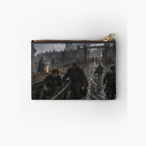 Item preview, Anglo-Saxon Sanctuary in the Rain | Viking Age Britain Historical Fantasy Art | Dark Medieval Monastery Refuge Print designed and sold by Element Horizon Studio.