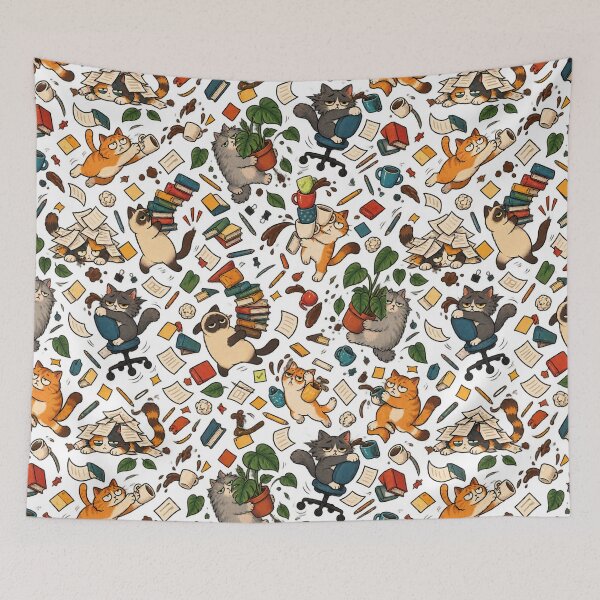Item preview, chaotic cat pattern designed and sold by alexrow.