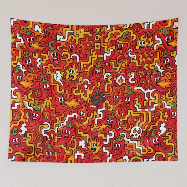 Item preview, Spicy Hot Pepper Labyrinth (Chili Lovers x Doodle) designed and sold by Thai Vibe Studio.