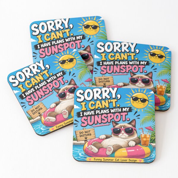 Item preview, Sorry I Can't, I Have Plans With My Sunspot – Funny Summer Cat designed and sold by shopevermint.