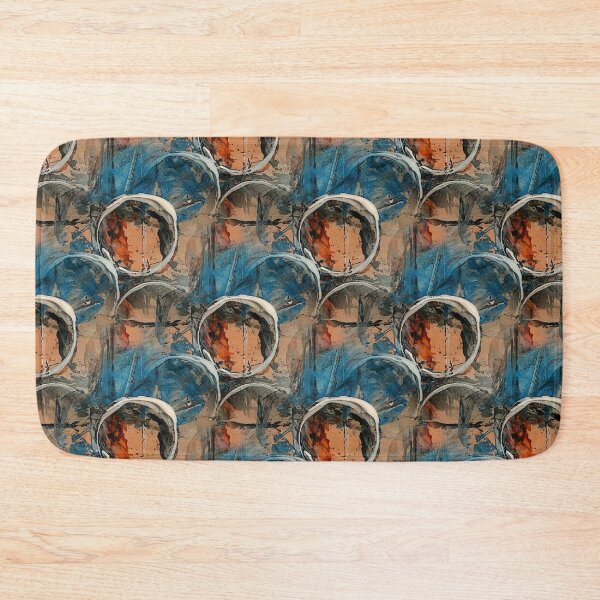 Item preview, White Painterly Circle Pattern on Orange and Blue designed and sold by Artistestella.