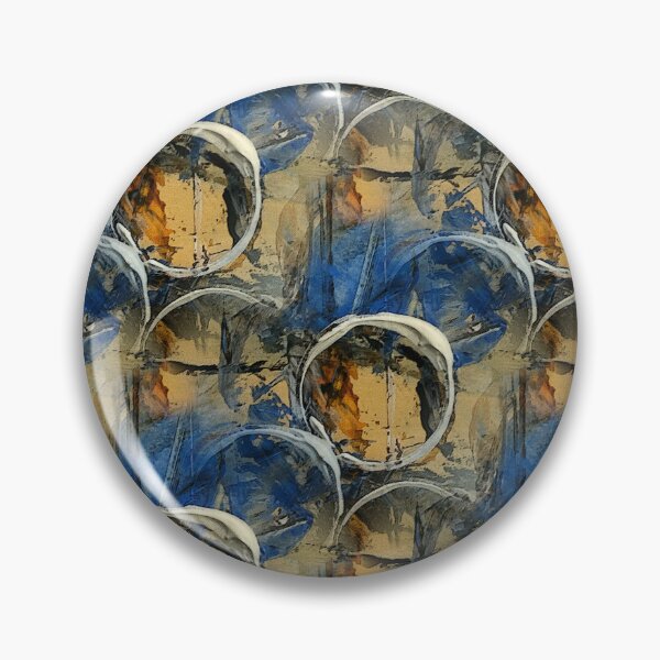 Item preview, White Painterly Circle Pattern in Yellow and Blue designed and sold by Artistestella.