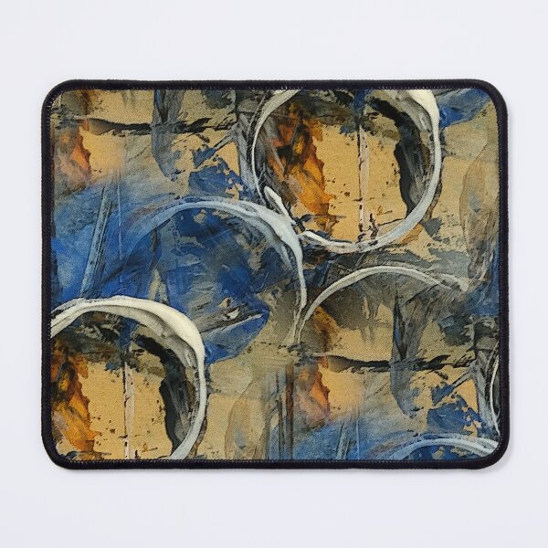 Item preview, White Painterly Circle Pattern on Yellow and Blue designed and sold by Artistestella.