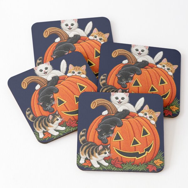 Item preview, halloween cats in pumpkin sewing design cute  designed and sold by bipsybutton.