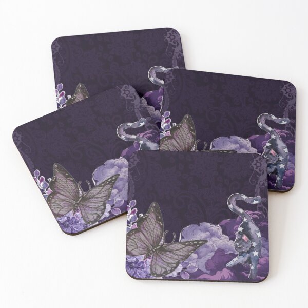 Item preview, Purple Whimsigoth Moon: Celestial Gothic Cat Aesthetic designed and sold by BrontesWhimsyStore.