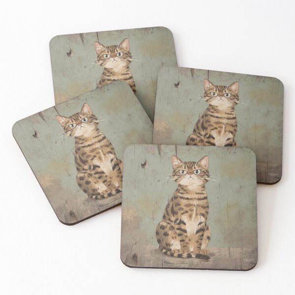 Item preview, Indignant Bengal Cat Folk Art designed and sold by PictorialWhimsy.