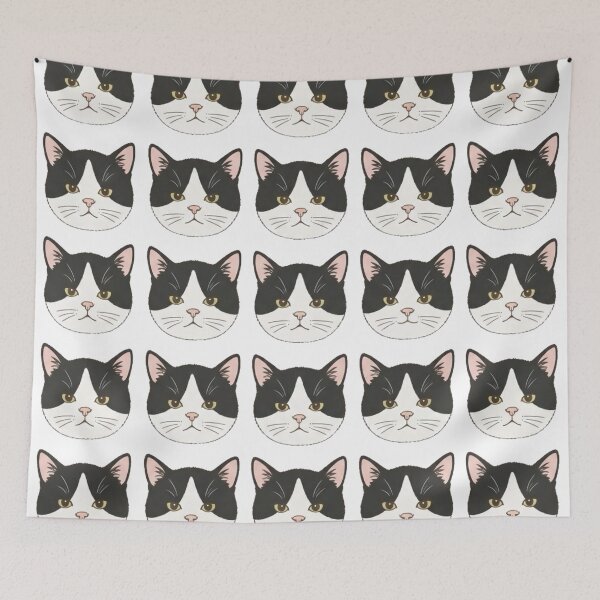 Item preview, Unique Tuxedo Cat Face Pattern designed and sold by Komatoya.
