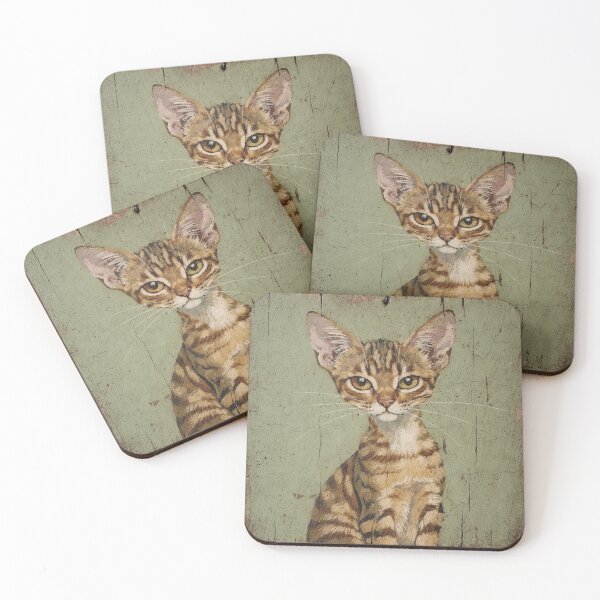 Item preview, Curious Abyssinian Cat Folk Art designed and sold by PictorialWhimsy.