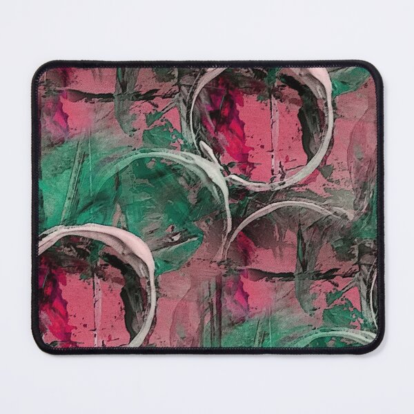 Item preview, White Painterly Circle Pattern on Pink and Green designed and sold by Artistestella.