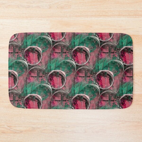 Item preview, White Painterly Circle Pattern in Pink and Green designed and sold by Artistestella.