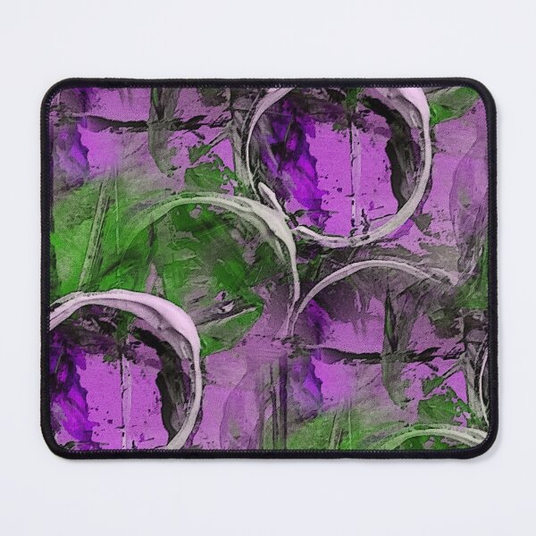 Item preview, White Painterly Circle Pattern on Mauve and Green designed and sold by Artistestella.