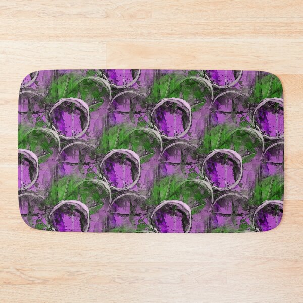 Item preview, White Painterly Circle Pattern in Mauve and Green designed and sold by Artistestella.