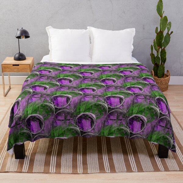 Item preview, White Painterly Circle Pattern on Mauve and Green designed and sold by Artistestella.