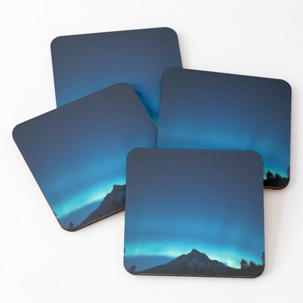 Item preview, Majestic Aurora Borealis Over Snow-Capped Mountain Peak Night Sky designed and sold by EllDAV777.