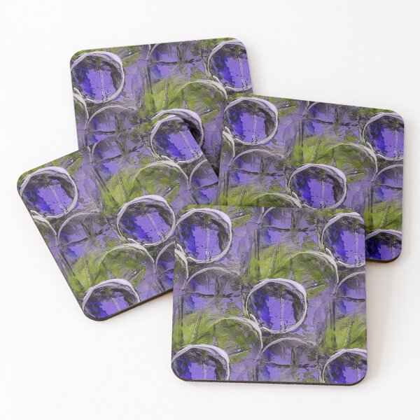 Item preview, White Painterly Circle Pattern in Purple and Green designed and sold by Artistestella.