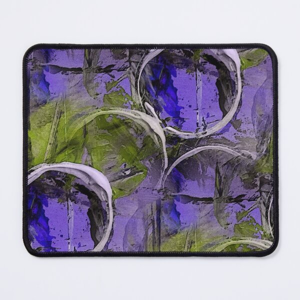 Item preview, White Painterly Circle Pattern on Purple and Green designed and sold by Artistestella.