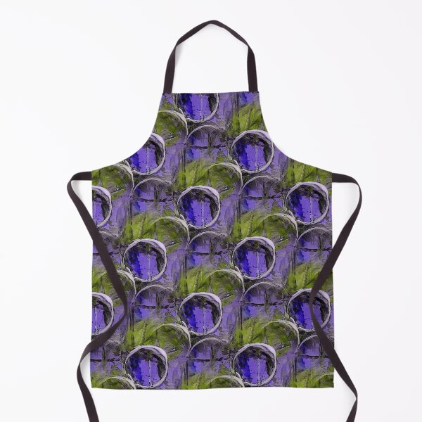 Item preview, White Painterly Circle Pattern on Purple and Green designed and sold by Artistestella.