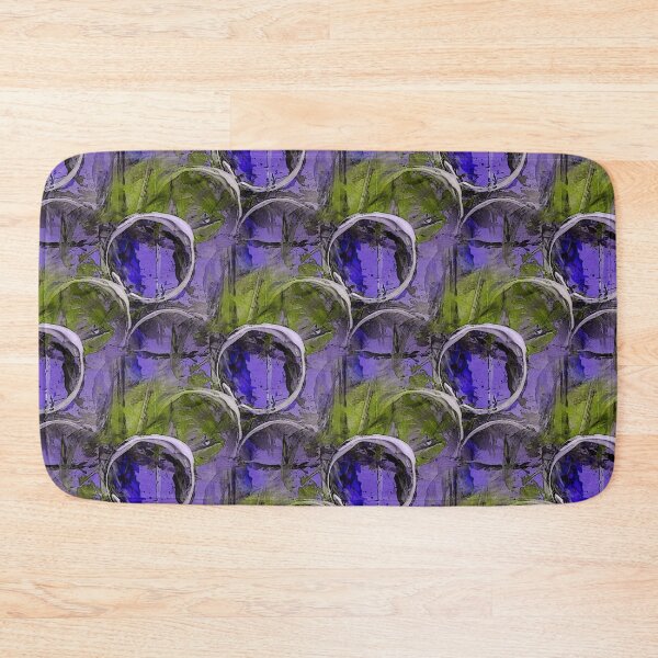 Item preview, White Painterly Circle Pattern in Purple and Green designed and sold by Artistestella.