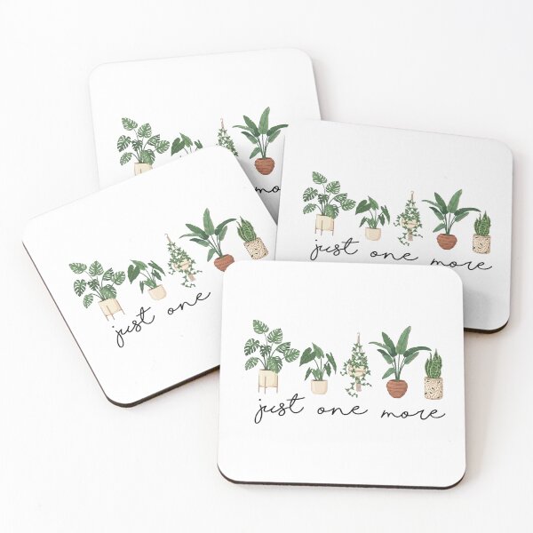 Item preview, Charming Illustrated Houseplant Collection with 'Just One More' Quote designed and sold by Shopeon Designs.