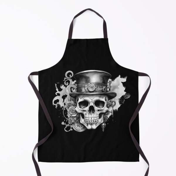 Item preview, Steampunk skull with top hat – watercolor with roses & gears designed and sold by Rose Design & Photos.