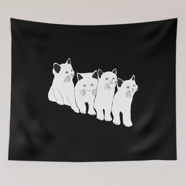 Item preview, Four Whimsical Cats Sketch Art Black and White designed and sold by SoyLamderma.