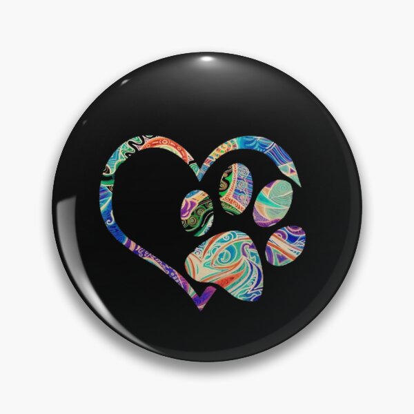 Item preview, Colorful Paw Print Heart – Animal Rescue Dog Lover  designed and sold by roartusa.